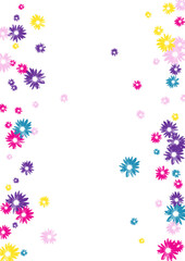 Color Garden Background White Vector. Gerbera Draw Print. Bright Chamomile Duplicate. Light Backdrop. Botanical Pink Flowers.