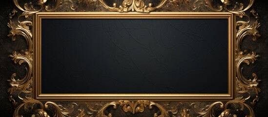 Gold frame on dark backdrop