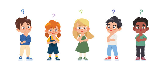 Children think and wonder. Children ask questions and question marks.