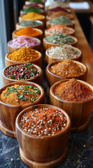 World Spice Emporium Flavors Dishes with Adventure in Business of Cooking and Cultural Discovery - obrazy, fototapety, plakaty