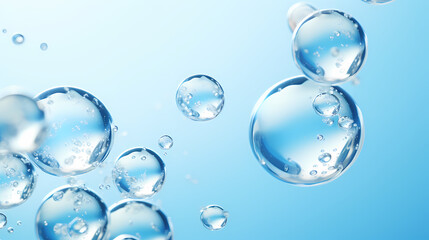 Bubbles 3D rendering, advertising background