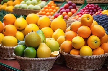 Naklejka na ściany i meble fruit and vegetables at the market