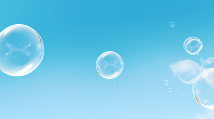 Bubbles 3D rendering, advertising background