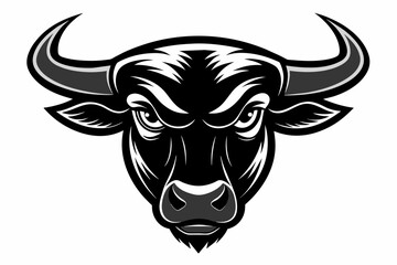 bull-head-silhouette-on-white-background