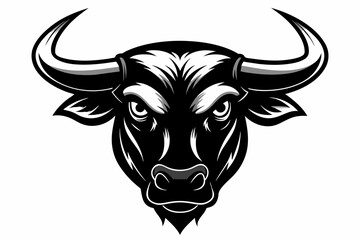 bull-head-silhouette-on-white-background
