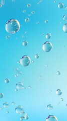 Bubbles 3D rendering, advertising background