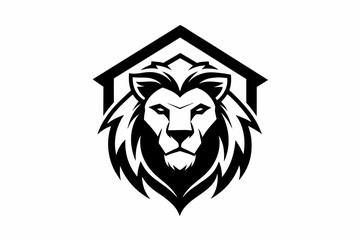 lion-s-head-inside-a-house-logo-vector-icon-design