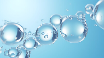 Bubbles 3D rendering, advertising background