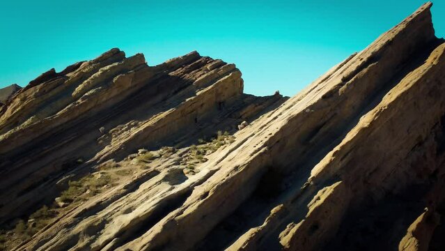 Scenic shot of Vasquez Rocks Natural Area Park at Sierra Pelona in Los Angeles County, California