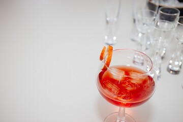 Negroni Cocktail on white table