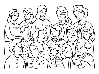 Naklejka premium illustration group of people in homeless shelter 