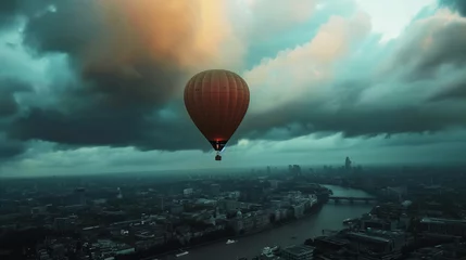  Hot air balloon in flight over London. © Janis Smits