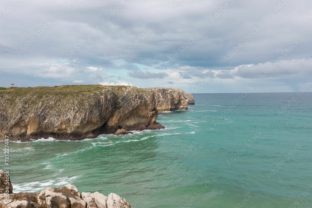 Wall mural rocky sea coast in asturias, spain