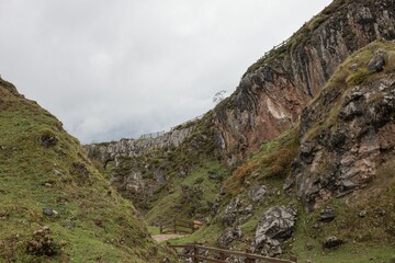 Aerial view of beautiful mountains in Asturias, Spain