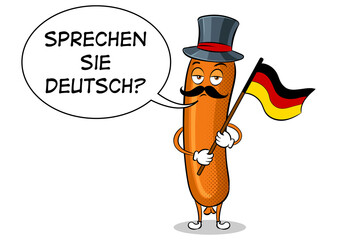 Bavarian sausage pop art PNG illustration - obrazy, fototapety, plakaty