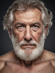 grey bearded old man portrait