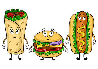Fast food bus cartoon pop art PNG illustration