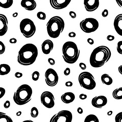 Seamless pattern with sketch circles shape