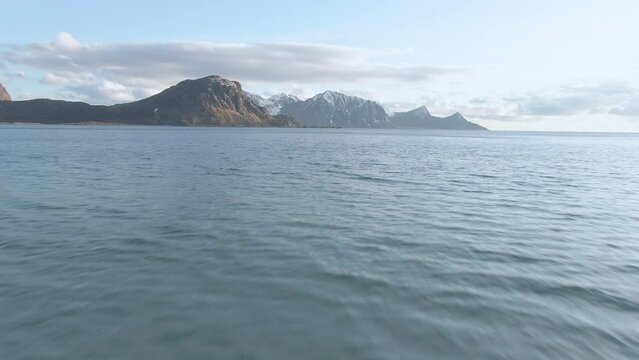 High-angle view of the beach, sea dn mountains.
