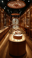 Upmarket Jewelry Store with Precious Gems in Elegant Disarray