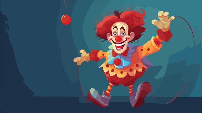 Illustration of a funny clowns series 2d flat carto