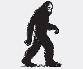 Bigfoot Silhouette, Bigfoot Illustration and Vector, Sasquatch Silhouette