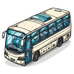 Bus 3D icon design, vector illustration on white background