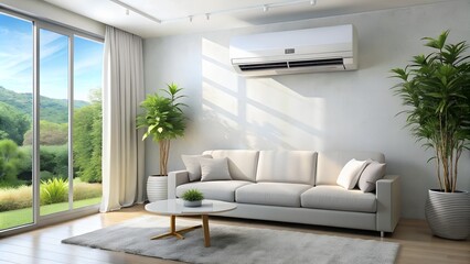 nergy Efficient AC Unit in Modern Living Room