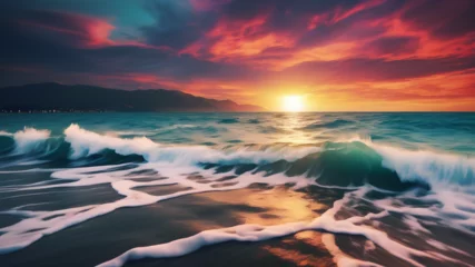 Wandaufkleber sunset over the sea © Shahid