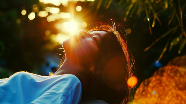 Voman under the sun's rays