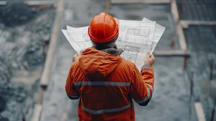 An expert analyzing construction site blueprints to identify potential hazards