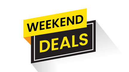 weekend Deals banner template. Weekend offer banner vector.