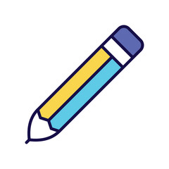 pencil icon with white background vector stock illustration