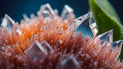 The morphology of plant crystals, such as salt and sugar crystals, in macro photography. Magnify to...