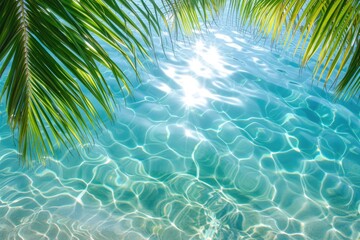Fototapeta na wymiar Serenity Found: Azure Waters and Palm Canopies