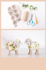 Experience the joy of upcycling with this charming sheep craft.Transform egg carton box, discarded...