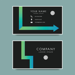 Arrow business card template. simple lines background. For business.