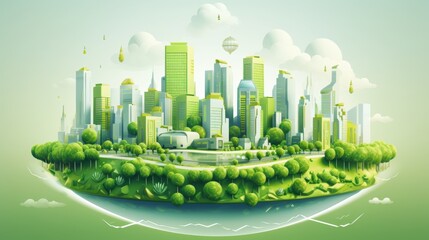 Fototapeta na wymiar Flat nature and clean energy icons eco friendly sustainability in environment illustration design