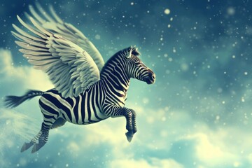 Fototapeta premium Fantasy Flight: Zebra Soars High