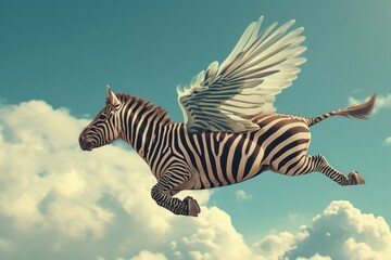 Fototapeta premium Magical Zebra Wings in Flight