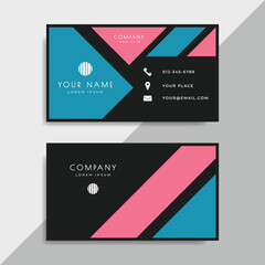 Creative geometric shape business card layout template. Modern minimalist design. Elegant polygon shapes.