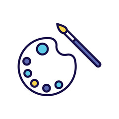palette  icon with white background vector stock illustration