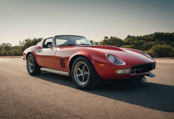 Obraz premium Asphalt Thrill: Dynamic Sports Car on the Highway