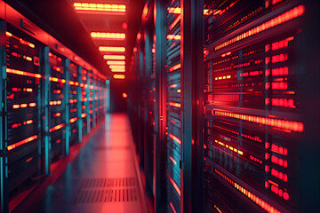 Data storage, database, computer server concept