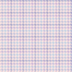 Lilac Houndstooth pattern for spring summer in soft purple pink and off white. Seamless plaid tartan check print for tablecloth, picnic blanket, throw, duvet cover, other modern fashion textile print.