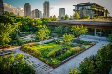 Urban Greenery: Rooftop Park in City Center