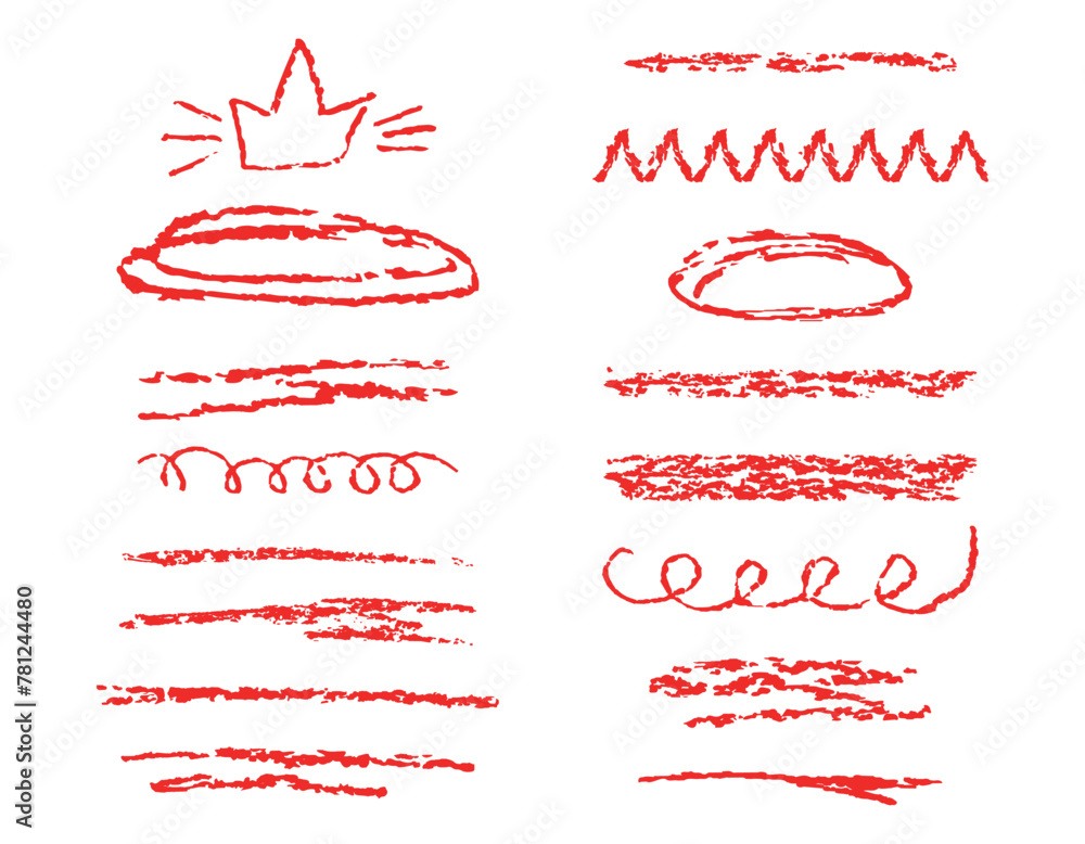 Poster set of textures and doodles with grunge from a pencil. brushes and marker. stripe and underline. squ