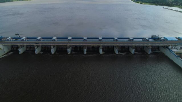 Dam River Vistula Wloclawek Zapora Wisla Krajobraz Aerial View Poland