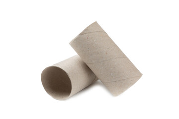 Empty toilet paper roll. Empty toilet paper rolls for the toilet, isolated on a white background....