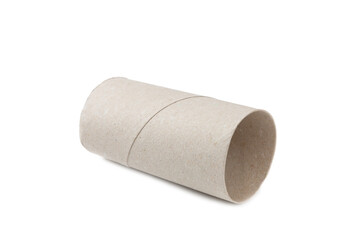 Empty toilet paper roll. Empty toilet paper rolls for the toilet, isolated on a white background. Paper tube of toilet paper.
